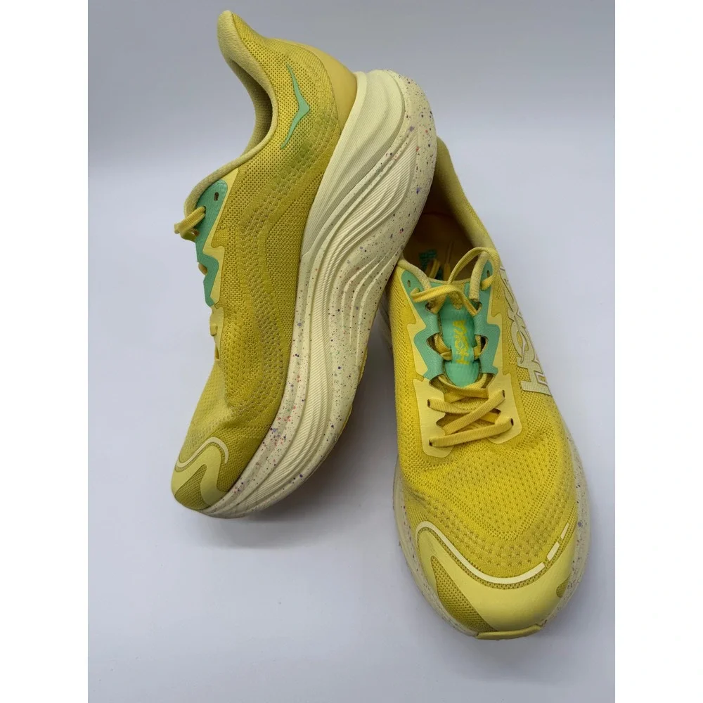 Hoka Skyward X Running Shoes Mens 11.5 Yellow Speckled Carbon Plate Sneaker